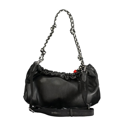 Crossbody Satchel Handbag by Desigual for women in polyethylene black features an refined silhouette, showcasing a secure zipper, ample internal-pockets & cardholder, and versatile crossbody-strap, shoulder-strap, adjustable-strap & handle for a sophisticated refined aesthetic.