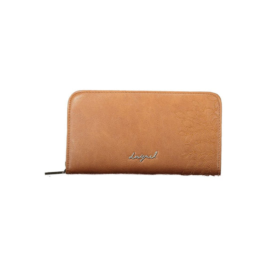Cardholder Wallet by Desigual for women in polyethylene brown & signature presents a refined silhouette, artfully capturing the essence of the Sierra Fiona Polyethylene Cardholder Wallet design with sophisticated card-organization coin-purse for a refined look.