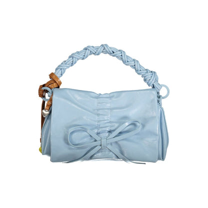 Mini Crossbody Flap Handbag by Desigual for women in polyethylene blue features a ornamental silhouette, showcasing a secure flap, zipper & magnetic, ample internal-pockets & cardholder, and ornamental crossbody-strap, shoulder-strap, adjustable-strap & handle for a sophisticated look.