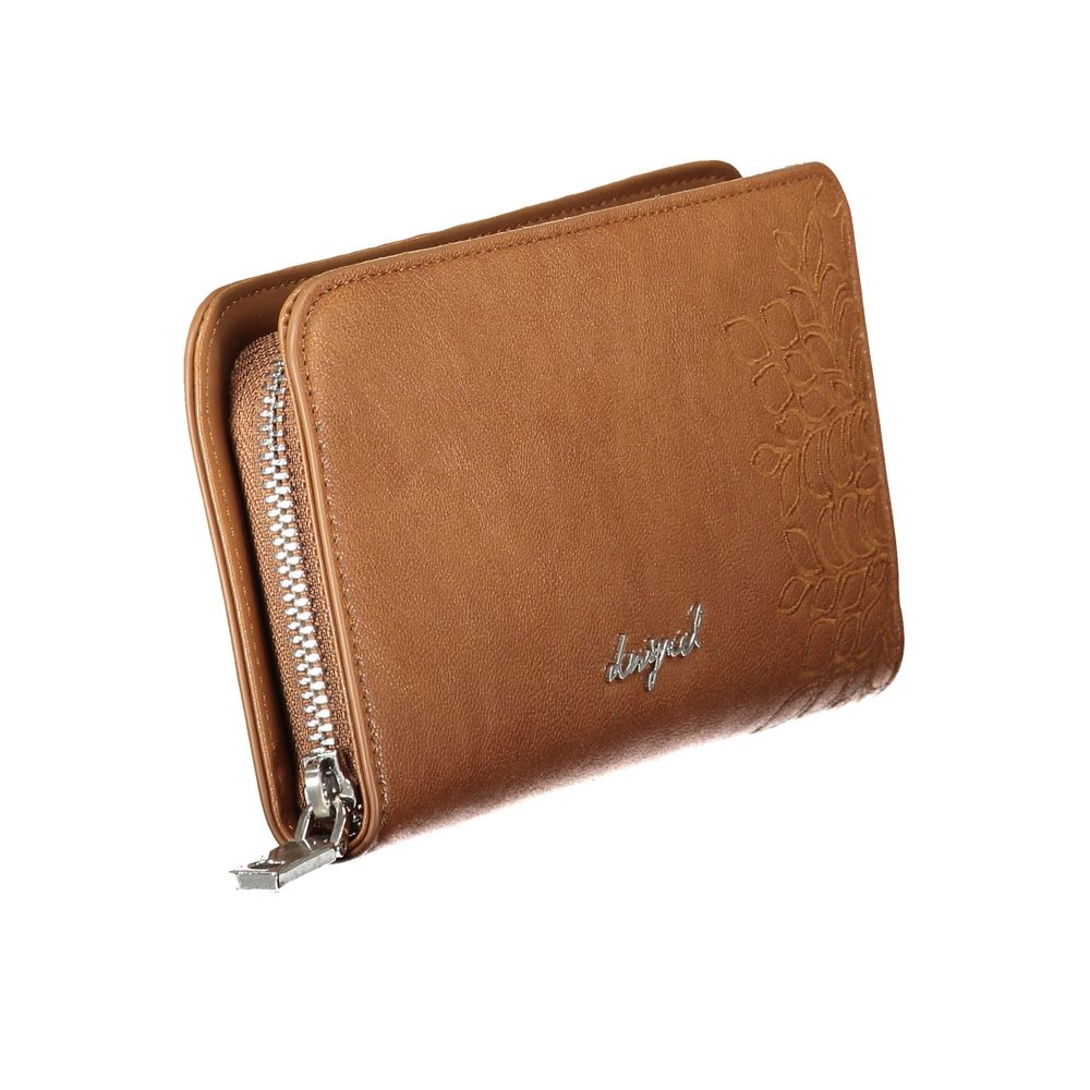 Cardholder Wallet by Desigual for women in polyethylene brown & signature presents a streamlined silhouette, showcasing the sophisticated design of the Sierra Fiona Polyethylene Cardholder Wallet collection with functional card-organization coin-purse.
