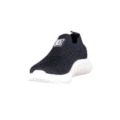 Athletic Sneakers by Laura Biagiotti for women in polyester & rhinestone blue showcases an impeccable silhouette, defined by an impeccable athletic style design that perfectly captures the essence of the Women's Athletic Polyester & Rhinestone Sneakers.