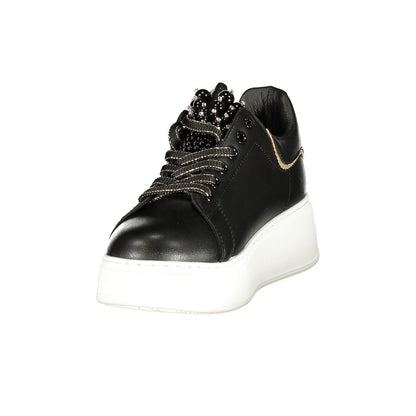 Sneakers by Laura Biagiotti for women in polyester black & pearl features an sumptuous design from the Women's Chunky Polyester Sneakers collection, highlighting a sumptuous chunky style for a premium, high-fashion look.