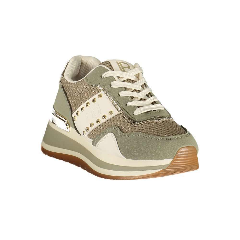 Athletic Sneakers Laura Biagiotti women polyester & rhinestone gold, green & olive featuring a avant-garde Women's Athletic Polyester & Rhinestone Sneakers design with a avant-garde athletic style for a refined finish.