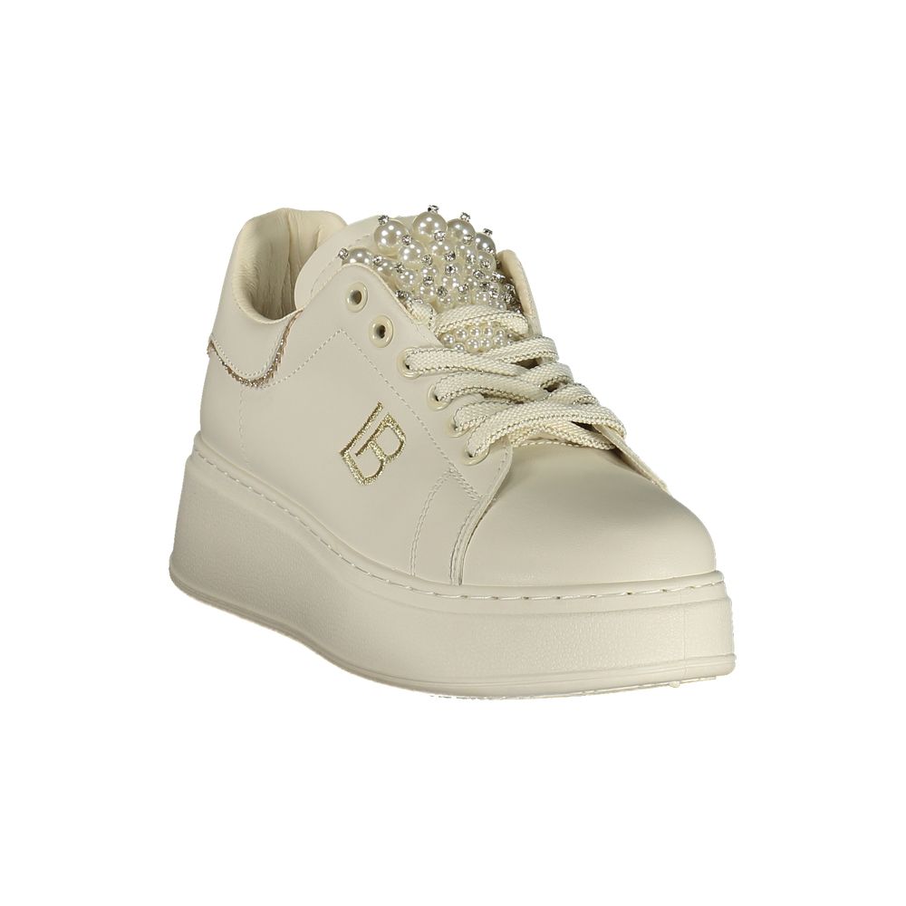 Laura Biagiotti Women's Athletic Polyester Sneakers - Pearl White
