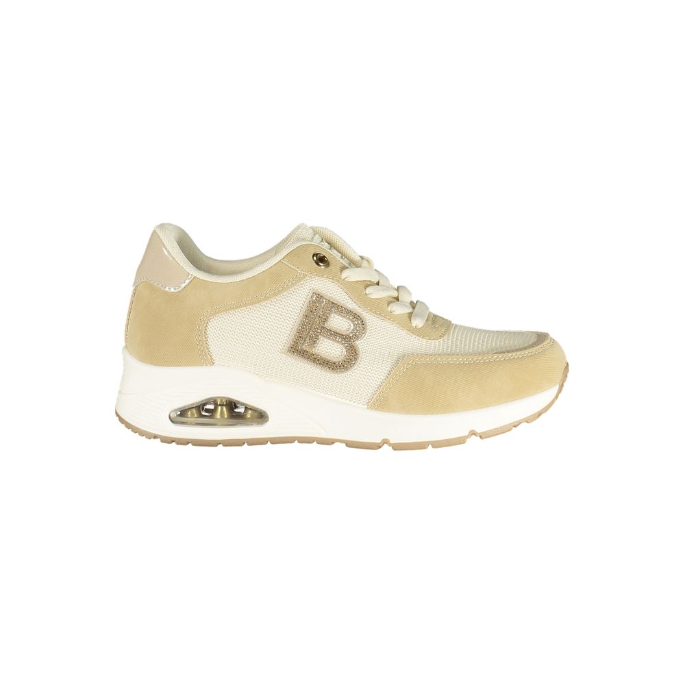 Athletic Sneakers by Laura Biagiotti for women in polyester & rhinestone beige showcases an impeccable silhouette, defined by an impeccable athletic style design that perfectly captures the essence of the Women's Athletic Polyester & Rhinestone Sneakers.