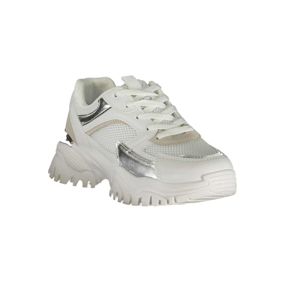 Athletic Sneakers Laura Biagiotti women polyester & polyurethane silver & white featuring a avant-garde Crisp Women's Athletic Polyester & Polyurethane Sneakers design with a avant-garde athletic style for a refined finish.