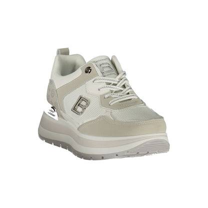 Athletic Sneakers by Laura Biagiotti for women in polyester & polyurethane gray, white & signature features an architectural silhouette from the The Blend Women's Athletic Polyester & Polyurethane Sneakers collection, showcasing a architectural athletic style for a architectural look.