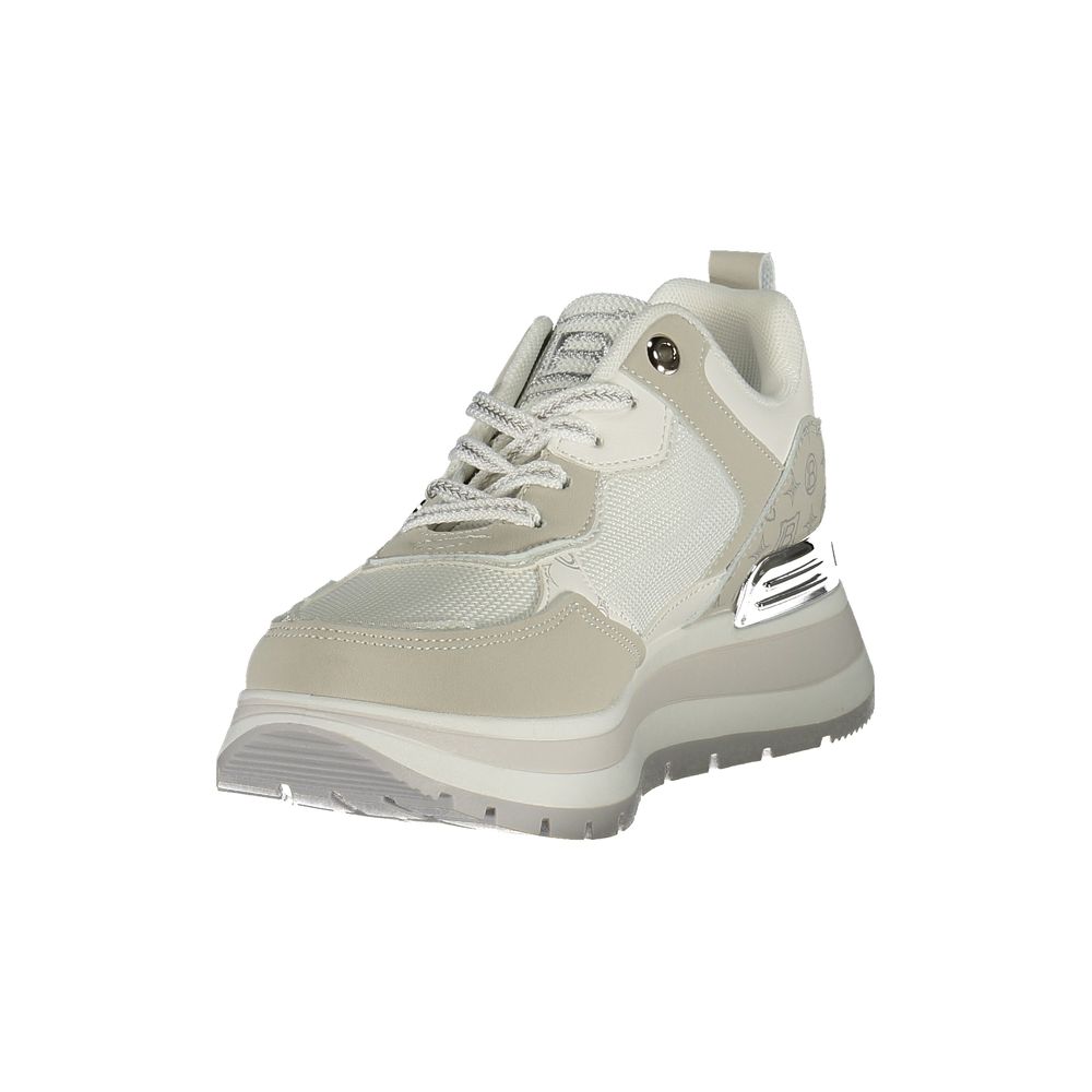 Athletic Sneakers Laura Biagiotti women polyester & polyurethane gray, white & signature featuring a avant-garde The Blend Women's Athletic Polyester & Polyurethane Sneakers design with a avant-garde athletic style for a refined finish.
