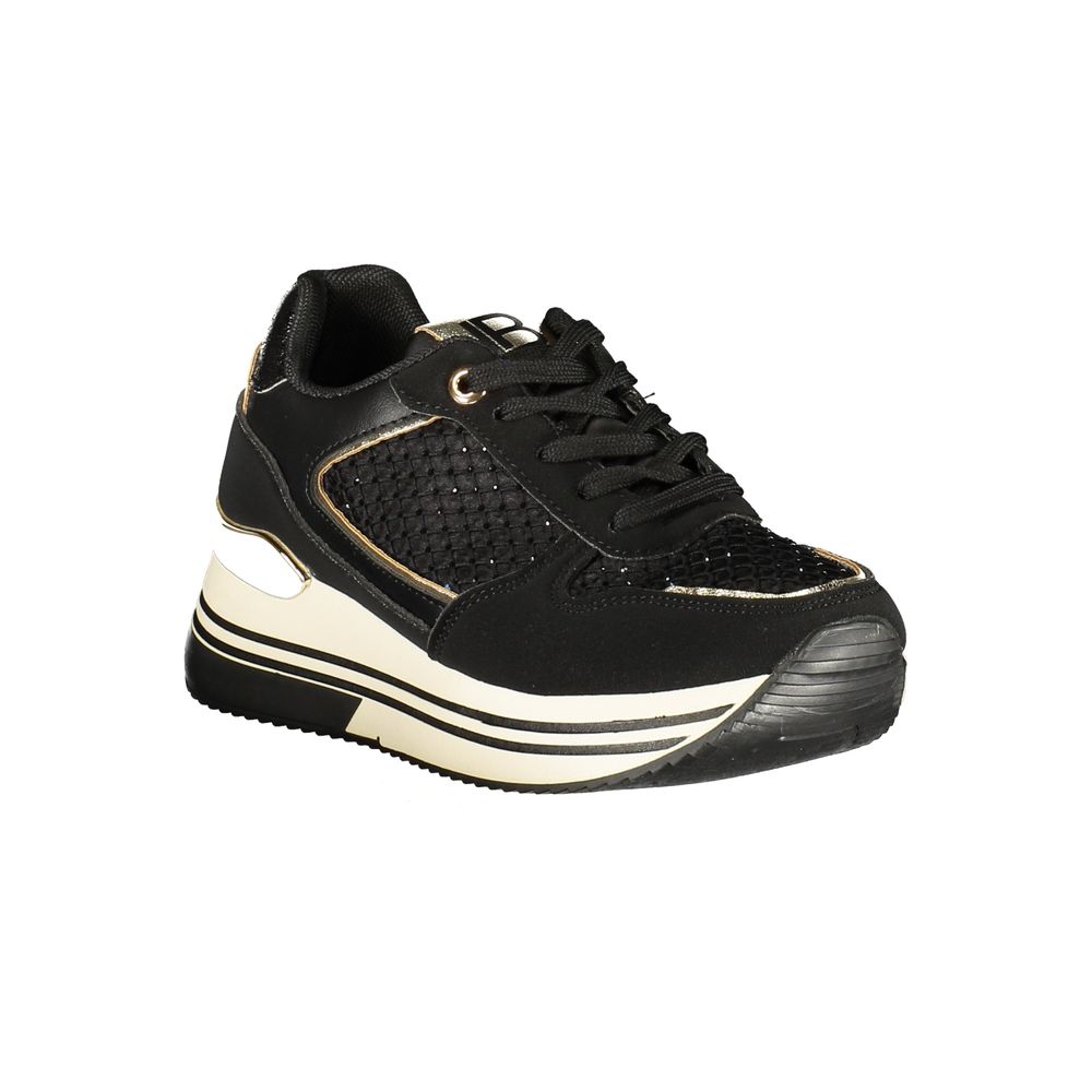 Athletic Sneakers by Laura Biagiotti for women in polyester & polyurethane black, blue, silver & signature showcases an impeccable silhouette, defined by an impeccable athletic style design that perfectly captures the essence of the Women's Athletic Polyester & Polyurethane Sneakers.