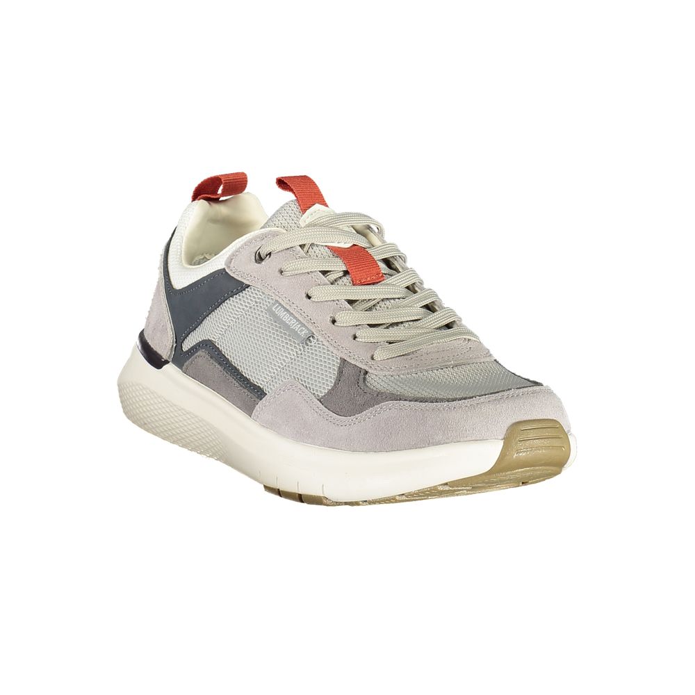 Athletic Sneakers by Lumberjack for men in polyester polyurethane leather blue & gray features an stately silhouette, showcasing the signature athletic style of the Men's Athletic Polyester Polyurethane Leather Sneakers collection with a truly stately finish.