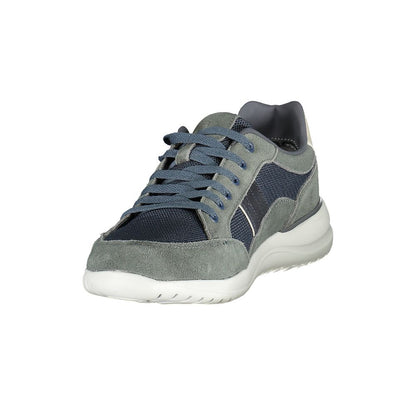 Athletic Sneakers Lumberjack men polyester polyurethane leather blue, gray & signature featuring a avant-garde Men's Athletic Polyester Polyurethane Leather Sneakers design with a avant-garde athletic style for a refined finish.