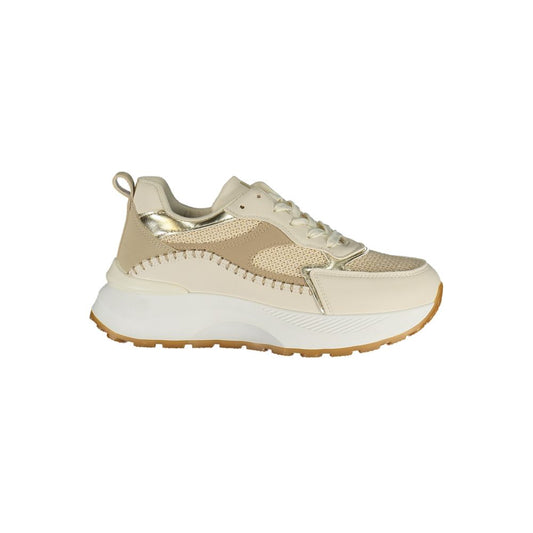 Athletic Sneakers Laura Biagiotti women polyester beige, gold & ivory featuring a avant-garde Women's Athletic Polyester Sneakers design with a avant-garde athletic style for a refined finish.