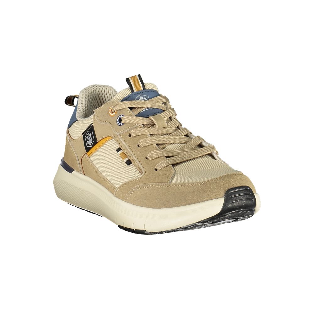 Athletic Sneakers by Lumberjack for men in polyester polyurethane leather beige & blue features an stately silhouette, showcasing the signature athletic style of the Men's Athletic Polyester Polyurethane Leather Sneakers collection with a truly stately finish.