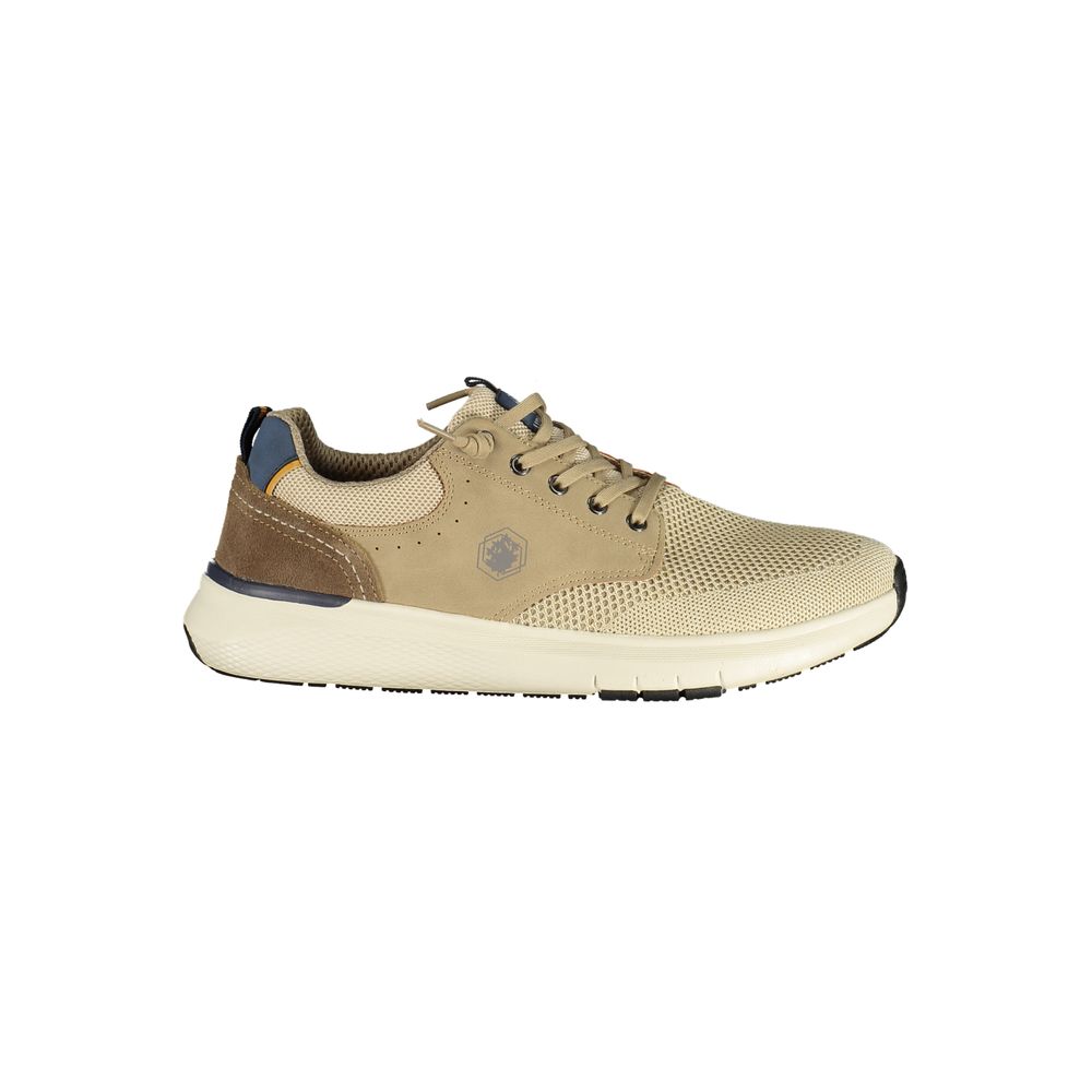Athletic Sneakers by Lumberjack for men in polyester & polyurethane beige, blue & brown presents a sleek silhouette, perfectly capturing the athletic style essence of Essence Men's Athletic Polyester & Polyurethane Sneakers with its sleek design and premium finish.