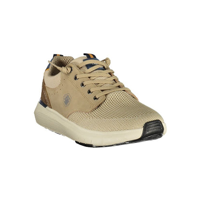 Athletic Sneakers by Lumberjack for men in polyester & polyurethane beige, blue & brown features an stately silhouette, showcasing the signature athletic style of the Essence Men's Athletic Polyester & Polyurethane Sneakers collection with a truly stately finish.