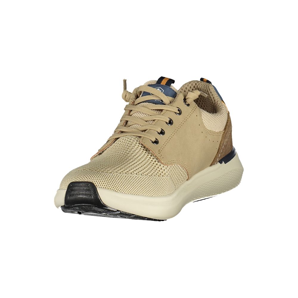 Athletic Sneakers by Lumberjack for men in polyester & polyurethane beige, blue & brown showcases an impeccable silhouette, defined by an impeccable athletic style design that perfectly captures the essence of the Essence Men's Athletic Polyester & Polyurethane Sneakers.