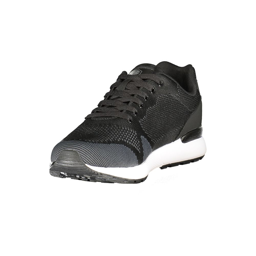 Athletic Sneakers by Lumberjack for men in polyester polyurethane black features an architectural silhouette, showcasing the premium athletic style of the City Essence Men's Athletic Polyester Polyurethane Sneakers with an architectural finish.