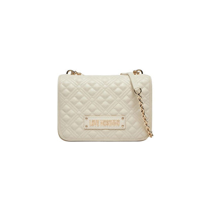 Love Moschino Polyethylene & Polyurethane Small Quilted Evening Handbag - Beige Gold