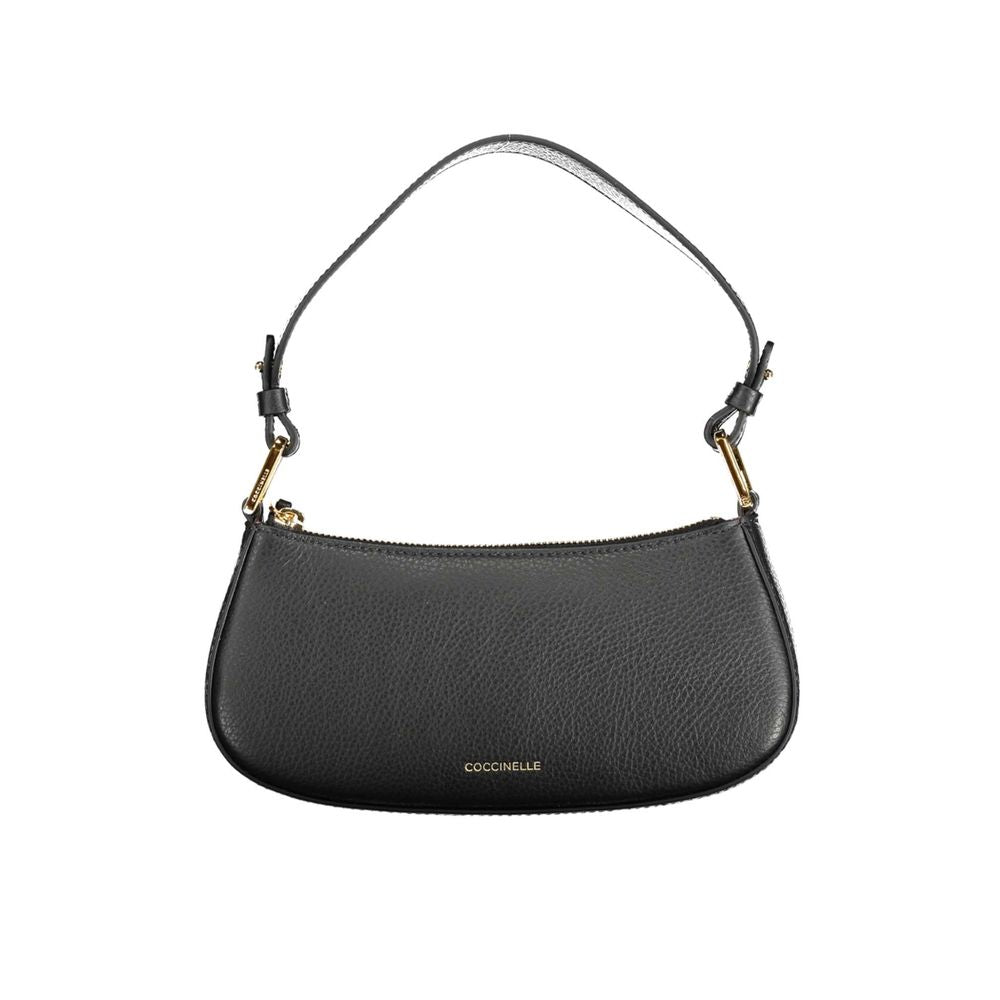 Handbag by Coccinelle for women in leather black presents a ornamental silhouette, showcasing a secure zipper, ample , and versatile shoulder-strap, adjustable-strap & handle for a ornamental finish.
