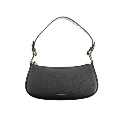 Handbag by Coccinelle for women in leather black presents a ornamental silhouette, showcasing a secure zipper, ample , and versatile shoulder-strap, adjustable-strap & handle for a ornamental finish.