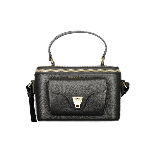 Handbag by Coccinelle for women in leather black & print features a refined silhouette, showcasing a secure zipper, organized external-pockets, and versatile shoulder-strap & adjustable-strap for a refined finish.