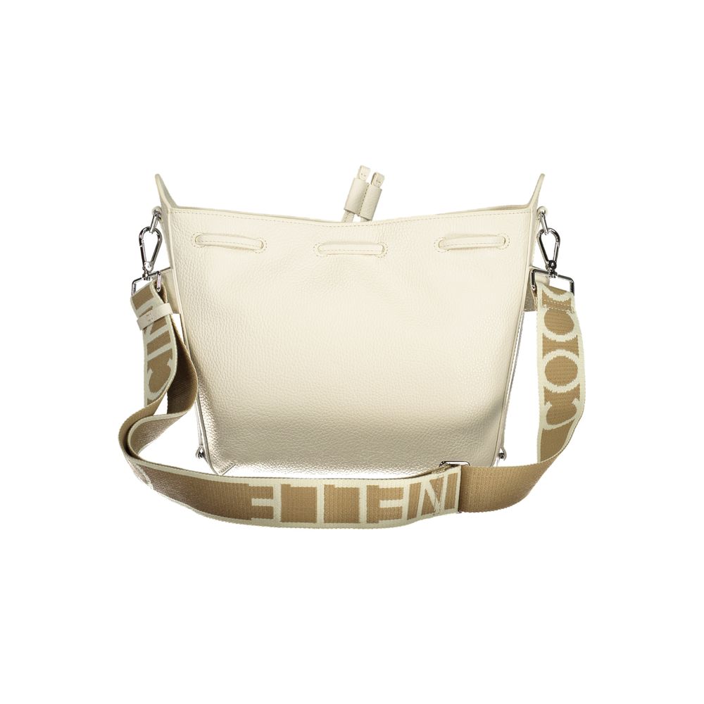 This Handbag by Coccinelle for women in leather and white presents a sculptural silhouette featuring a secure , ample , and versatile for a sculptural finish.