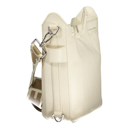 Handbag by Coccinelle for women in leather white features a signature silhouette, showcasing a secure and signature with versatile for a sophisticated look.