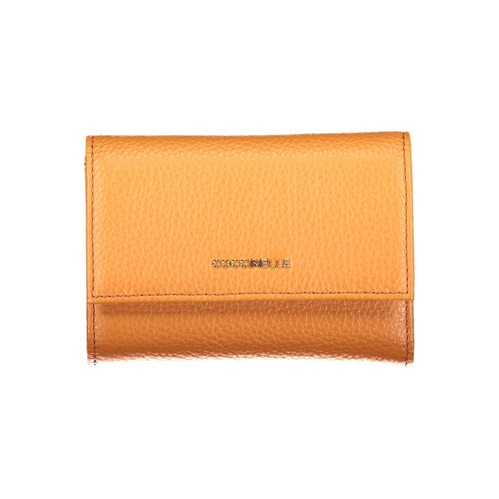 Wallet by Coccinelle for women in leather orange features a streamlined silhouette, showcasing the streamlined Leather Wallet design with sophisticated for a premium look.