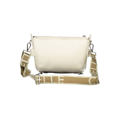 Handbag by Coccinelle for women in leather white features a ornamental silhouette, showcasing a secure zipper, ample external-pockets & internal-pockets, and ornamental shoulder-strap & adjustable-strap for a sophisticated look.