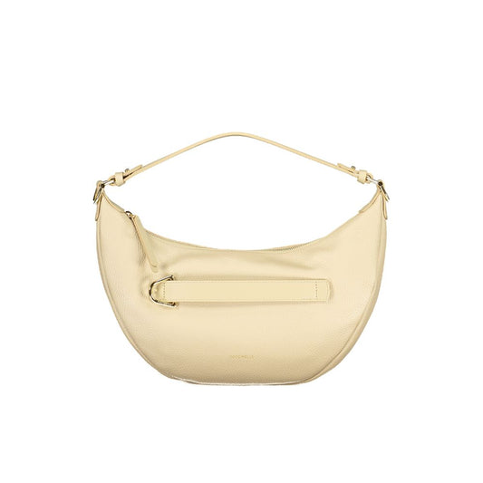 Handbag by Coccinelle for women in leather beige features a signature silhouette, showcasing a secure and signature with versatile for a sophisticated look.