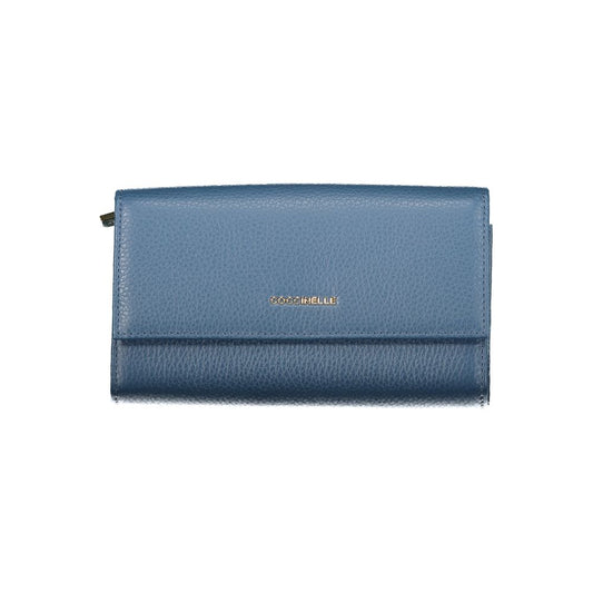 Wallet by Coccinelle for women in leather blue presents a architectural silhouette from the Leather Wallet collection, showcasing architectural for a architectural finish.