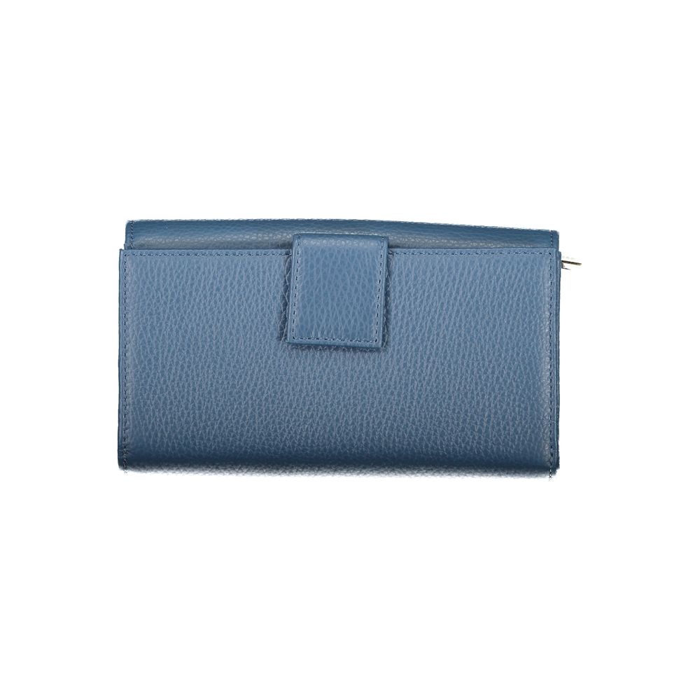 Wallet by Coccinelle for women in leather blue presents a streamlined silhouette, showcasing the sophisticated design of the Leather Wallet collection with functional .