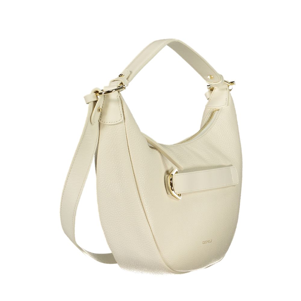 Evening Handbag by Coccinelle for women in leather white features a ornamental silhouette, showcasing a secure , ample , and ornamental for a sophisticated look.