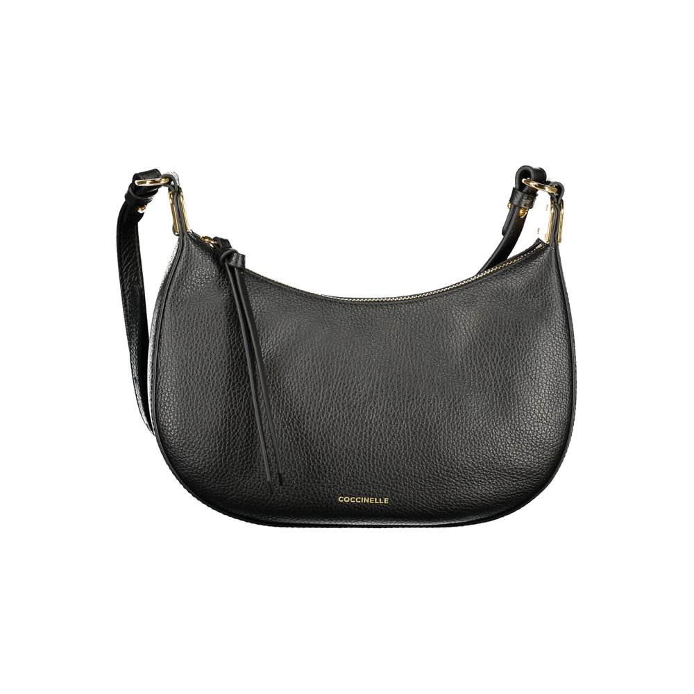 Handbag by Coccinelle for women in leather black features a ornamental silhouette, showcasing a secure , ample , and ornamental for a sophisticated look.