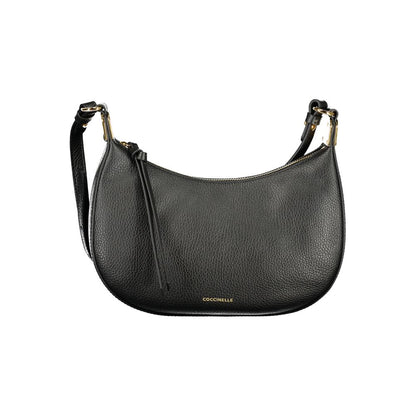 Handbag by Coccinelle for women in leather black features a ornamental silhouette, showcasing a secure , ample , and ornamental for a sophisticated look.