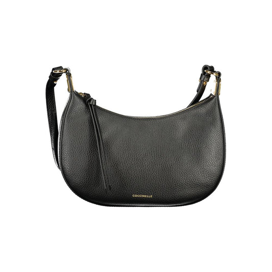 Handbag by Coccinelle for women in leather black features a ornamental silhouette, showcasing a secure , ample , and ornamental for a sophisticated look.