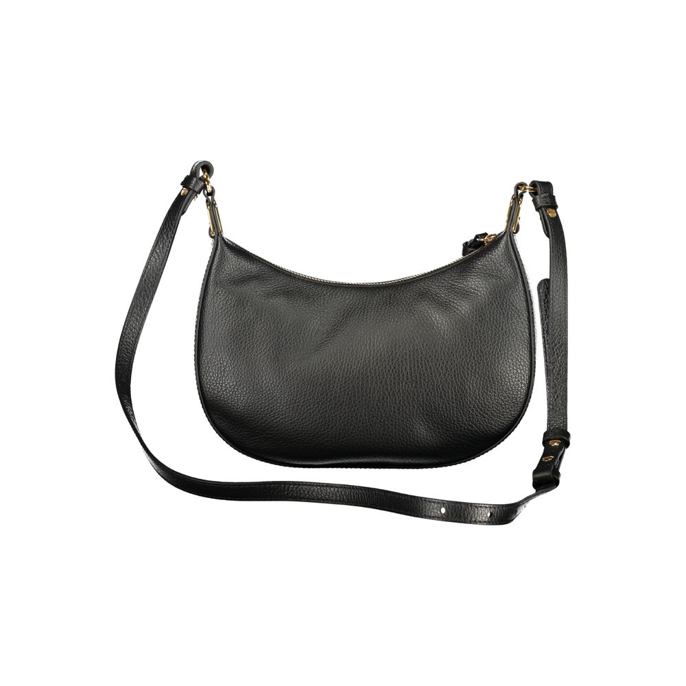 Handbag by Coccinelle for women in leather black features a signature silhouette, showcasing a secure and signature with versatile for a sophisticated look.