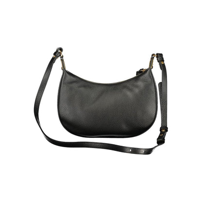 Handbag by Coccinelle for women in leather black features a signature silhouette, showcasing a secure and signature with versatile for a sophisticated look.