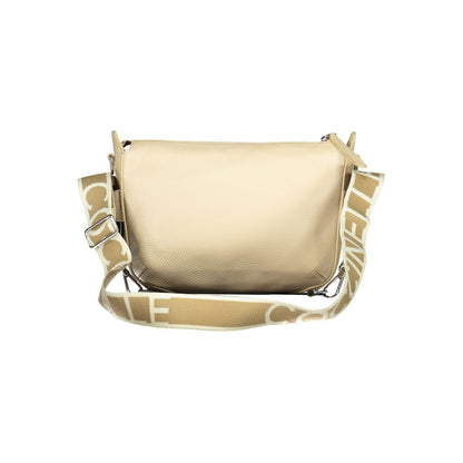 This Evening Handbag by Coccinelle for women in leather and beige presents a sculptural silhouette featuring a secure , ample , and versatile for a sculptural finish.