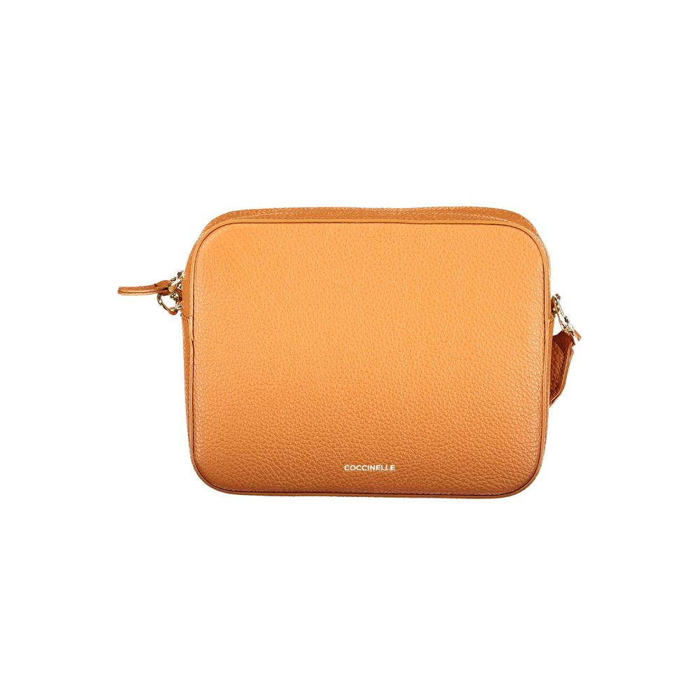 Handbag by Coccinelle for women in leather orange features a ornamental silhouette, showcasing a secure , ample , and ornamental for a sophisticated look.