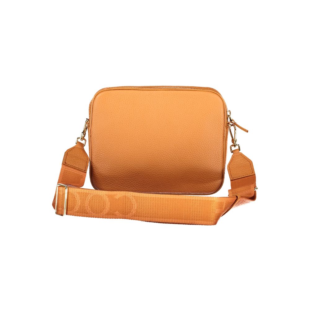 This Handbag by Coccinelle for women in leather and orange presents a sculptural silhouette featuring a secure , ample , and versatile for a sculptural finish.