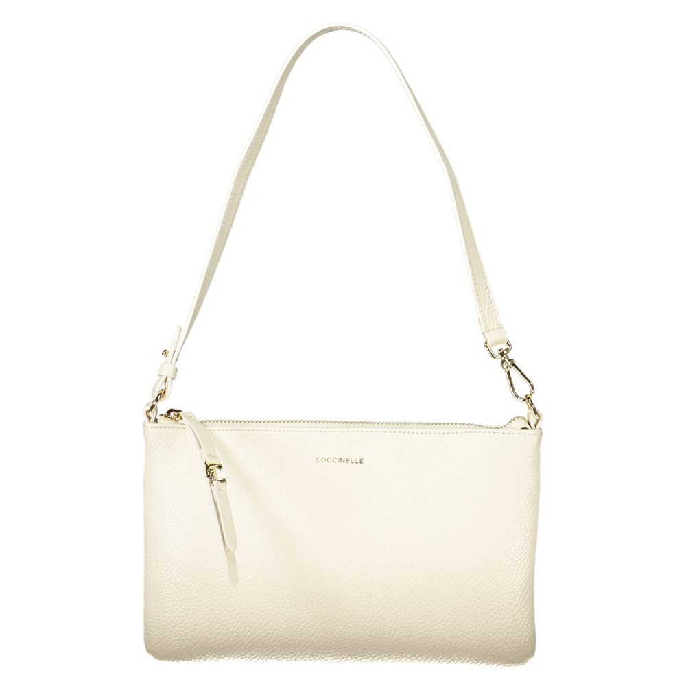 Hobo Handbag by Coccinelle for women in leather white features a refined silhouette, showcasing a secure zipper, organized , and versatile handle for a refined finish.