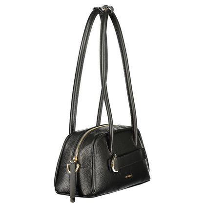 Handbag by Coccinelle for women in leather black & violet features a signature silhouette, showcasing a secure and signature with versatile for a sophisticated look.