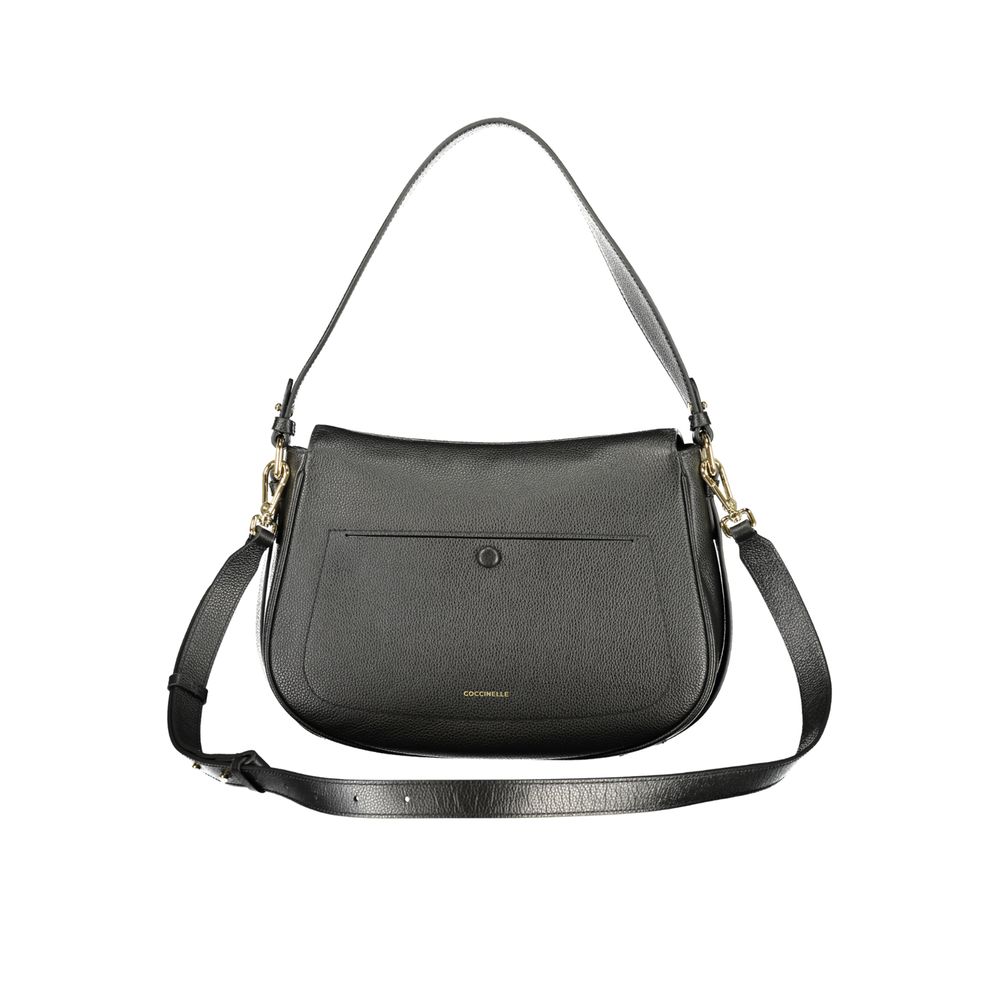 Evening Handbag by Coccinelle for women in leather beige & black features a signature silhouette, showcasing a secure and signature with versatile for a sophisticated look.