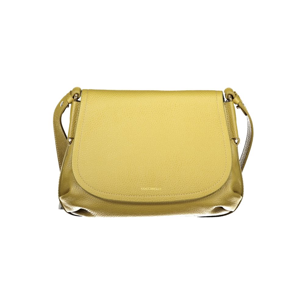 Handbag by Coccinelle for women in leather green features a signature silhouette, showcasing a secure and signature with versatile for a sophisticated look.