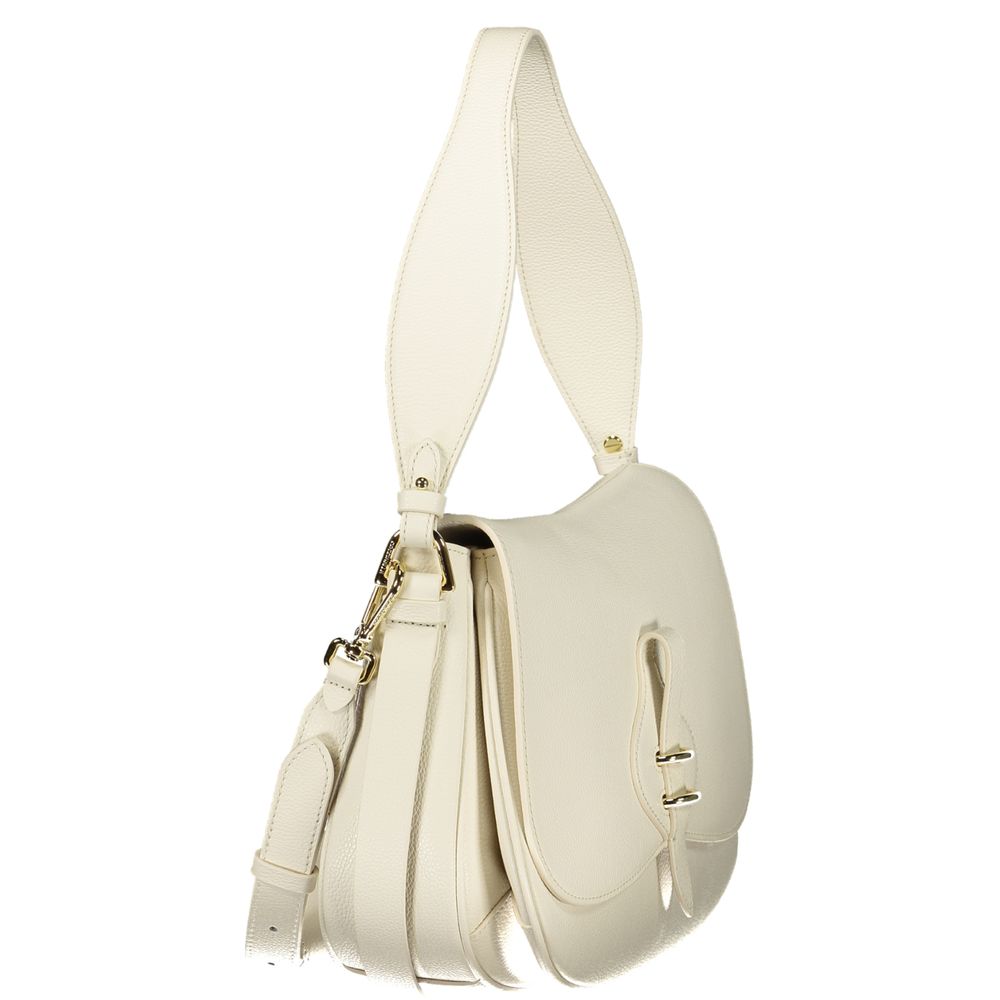 Handbag by Coccinelle for women in leather white features an refined silhouette, showcasing a secure , ample , and versatile for a sophisticated refined aesthetic.