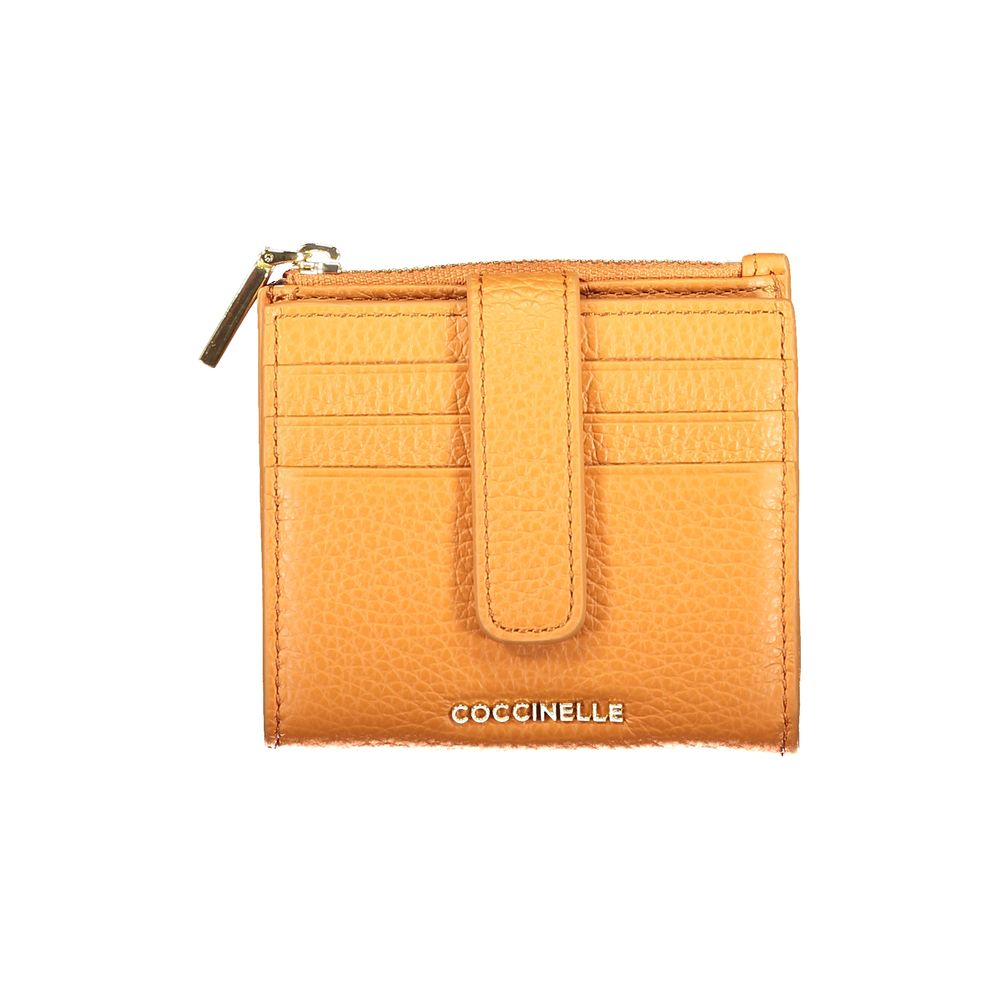 Wallet by Coccinelle for women in leather orange showcases a refined silhouette, artfully detailed with the signature style of the Leather Wallet and functional .