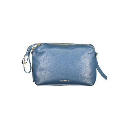 Handbag by Coccinelle for women in leather blue features a ornamental silhouette, showcasing a secure , ample , and ornamental for a sophisticated look.