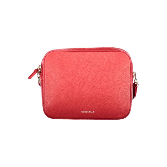 Handbag by Coccinelle for women in leather red features a signature silhouette, showcasing a secure and signature with versatile for a sophisticated look.