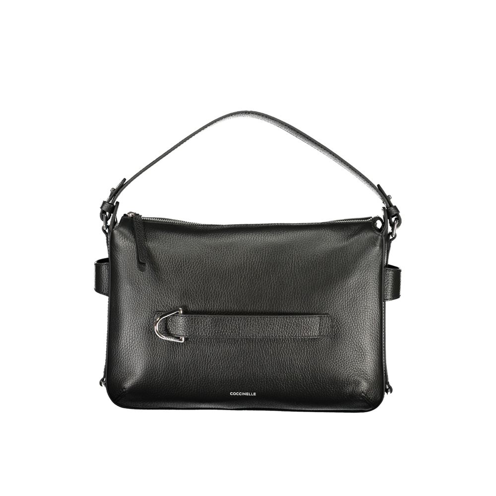 Handbag by Coccinelle for women in leather black features an refined silhouette, showcasing a secure , ample , and versatile for a sophisticated refined aesthetic.